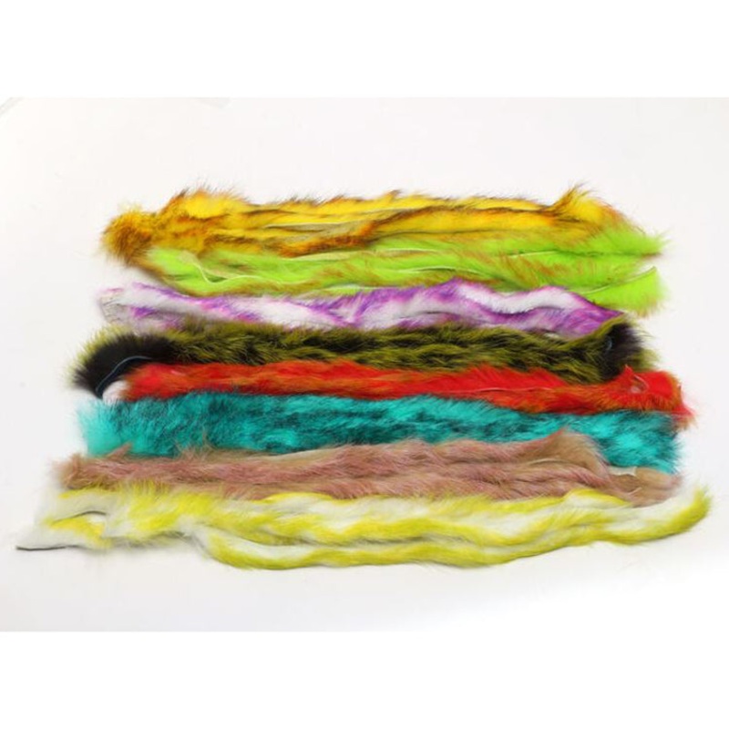 Polychrome Rabbit Strips|Black / Yellow / Chartreuse|Hot Orange / Fuchsia / Purple|Olive / Brown / Black|Tan / Pale Purple / Pale Rust|Turquoise / Blue / Black|White / Hot Pink / Purple|White / Yellow / Chartreuse