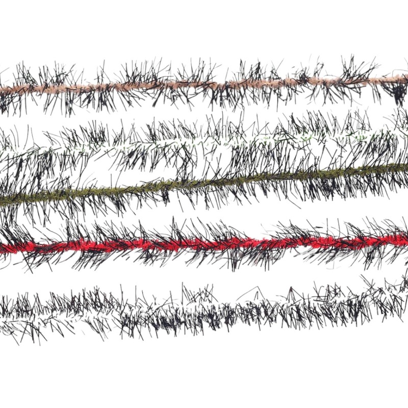 Fly Stubble Chenille|Black|Brown|Caddis Green|Chartreuse|Medium Dun|Olive|Olive Brown|Red|Rust|Tan|White|Yellow