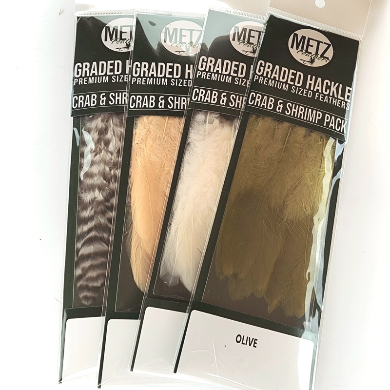 Hackle Crab/Shrimp Pack|grizzly|olive|white|tan