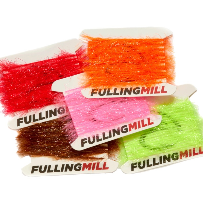 Ice Hackle Yarn|Black|Brown|Fluorescent Chartreuse|Fluorescent Hot Coral|Fluorescent Pink|Fluorescent White|Fluorescent Yellow|Golden Olive|Light Pink|Olive|Red|Tan