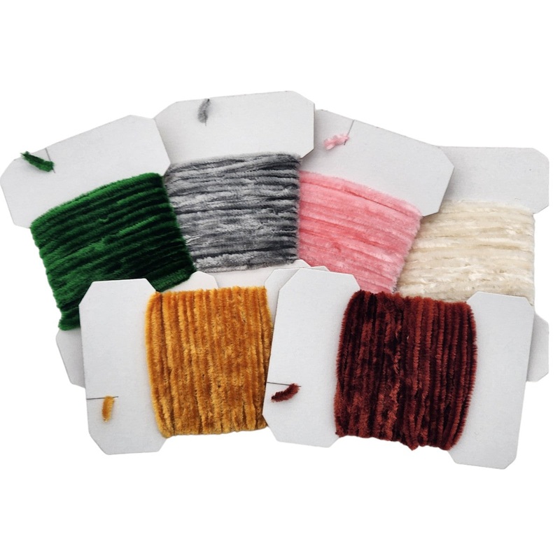 Rayon Chenille, Medium|Black|Blue|Brown|Charcoal Gray|Coffee|Dark Olive|Dark Brown|Fuchsia|Ginger|Insect Green|Kelly Green|Light Gray|Light Olive|Light Orange|Light Yellow|Orange|Pink|Purple|Red|Tan|White|Wine|Worm Green|Yellow|Yellow Olive