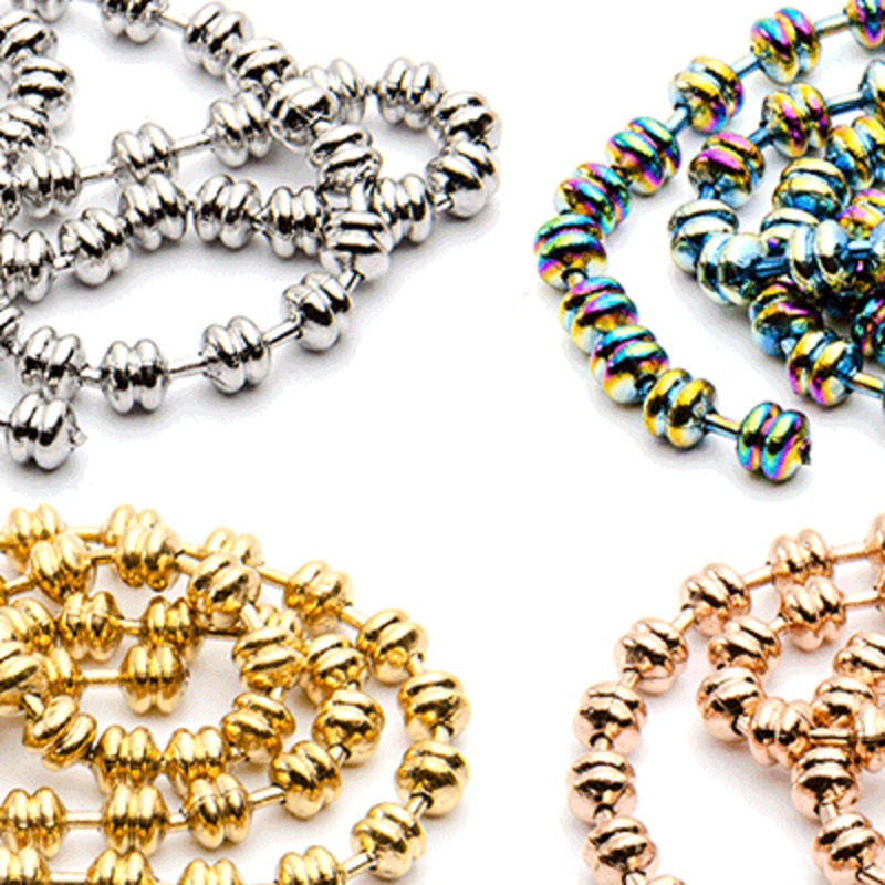 Bi Chain|black|copper|gold|rainbow|silver|2.4mm|3.2mm|4.0mm