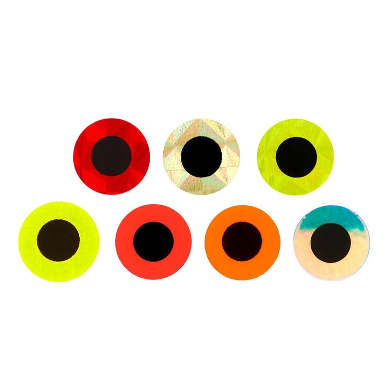 Flat Stick On Eye|3.0mm  1/8″|4.0mm  5/32″|5.0mm  13/64″|6.0mm  15/64″|7.0mm  9/32″|8.0mm  5/16″|9.5mm  3/8″|Silver|Chartreuse|Red|Hot Yellow|Fluorescent Red|Hot Orange|Super Pearl