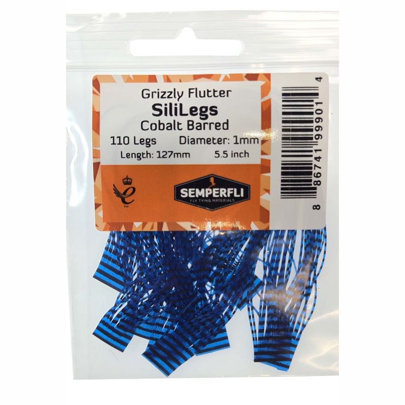 SiliLegs Grizzly|Black & Hot Chartreuse|Bone|Cobalt Barred|Clear & Blue Flake|Fl Chartreuse|Fl Hot Pink|Fl Shrimp Pink & Gold Flake|Fl Orange|Fl Pink|Hot Yellow|Olive|Rootbeer|Smoke & Copper Flake|White