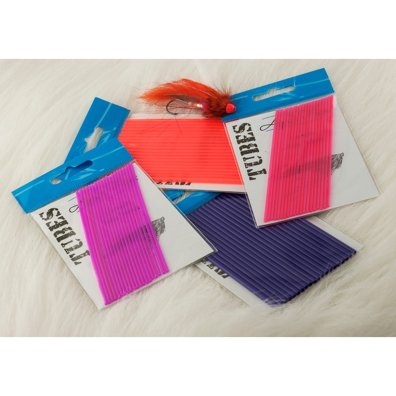 Poly Fly Tying Tubes|1.8mm|3mm|Black|Blue|Clear|Fl. Chartreuse|Fl. Pink|Fl. Red|Red|Orange|Fl. Orange|Purple|Orange/Gold Glitter|Fl. Pink/Fuchsia Glitter