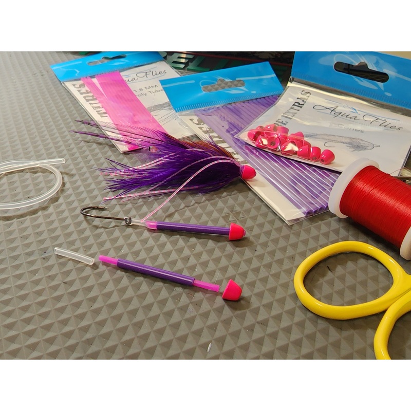 Poly Fly Tying Tubes|1.8mm|3mm|Black|Blue|Clear|Fl. Chartreuse|Fl. Pink|Fl. Red|Red|Orange|Fl. Orange|Purple|Orange/Gold Glitter|Fl. Pink/Fuchsia Glitter