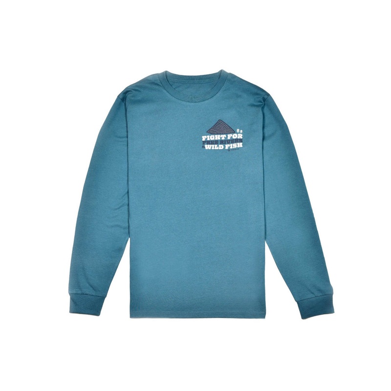Free Rivers & Wild Fish Long Sleeve T-Shirt Earth Blue