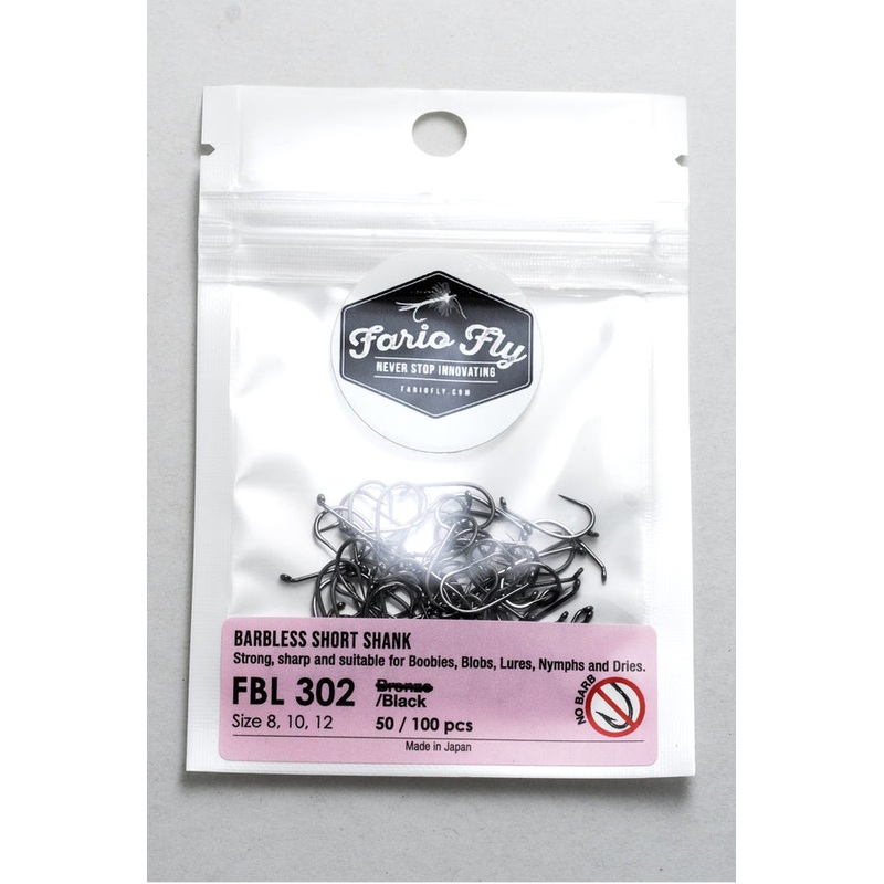 Fario FBL302 Ultimate Short Shank Barbless Bronze Hooks 100pcs