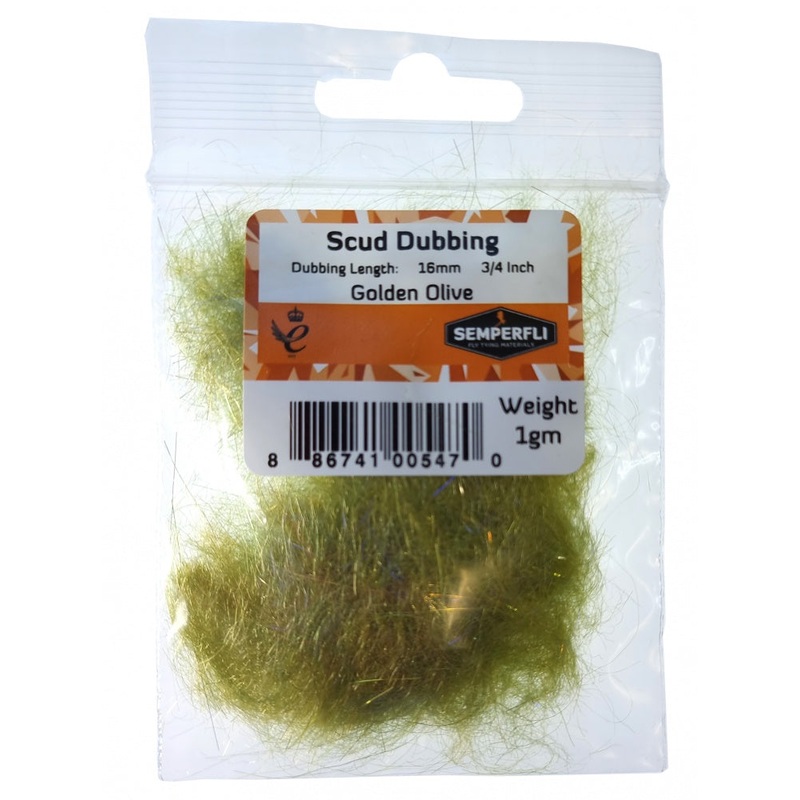 Semperfli Scud Dubbing|Golden Olive|Olive|Peacock|Sunburst|Tan