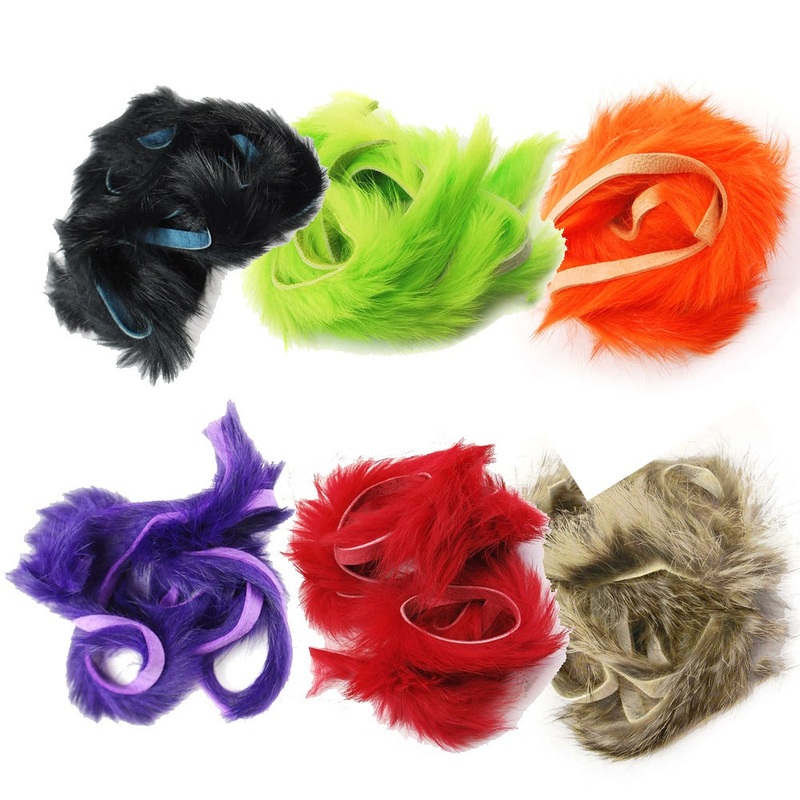 Hareline Magnum Rabbit Strips|Black|Chartreuse|Hot Orange|Purple|Red|Tan