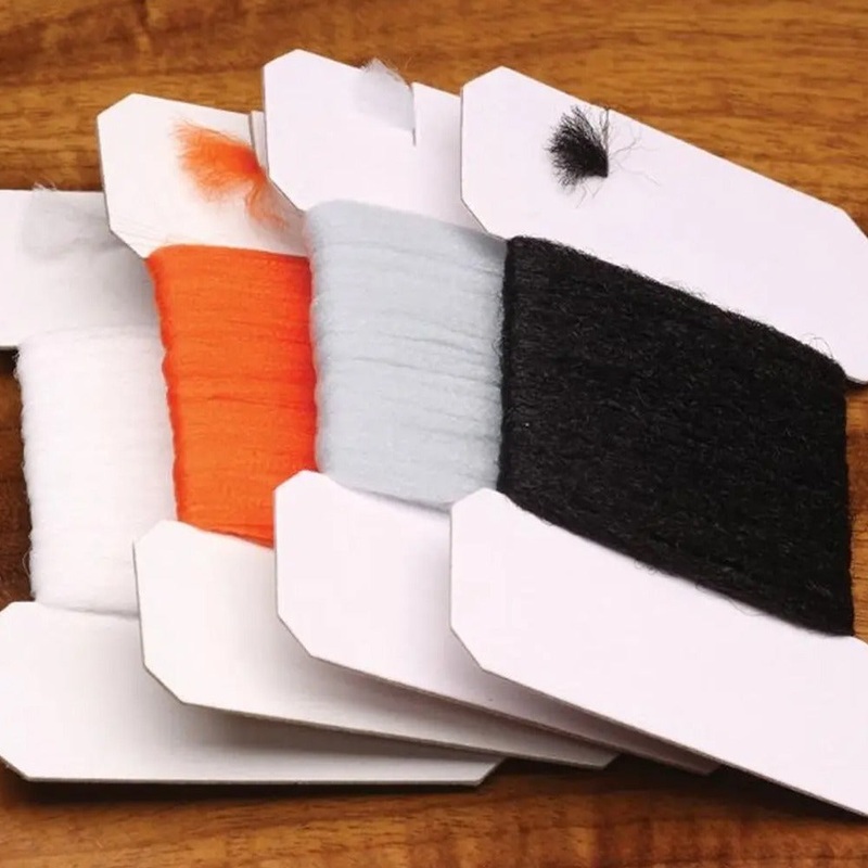 Hareline Poly Yarn|Orange|Black|Lt. Grey|White