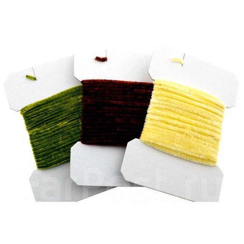 #2 Chenille|Red|Fl. Fire Orange|Rust|Silver Grey|Fuchsia|Tan|Worm Green|Cream|Charteuse|Fl. Shrmp Pink|Insect Green|Orange|Purple
