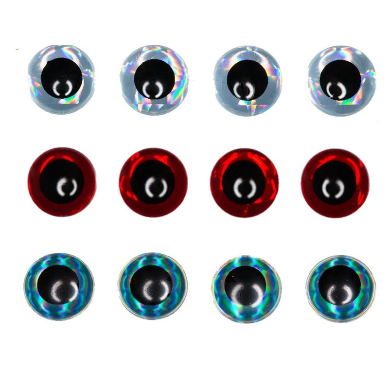 3D Stick On Eyes|Chrome Silver|Prism Red|Super Pearl|4 mm|6 mm|8 mm|9.5 mm