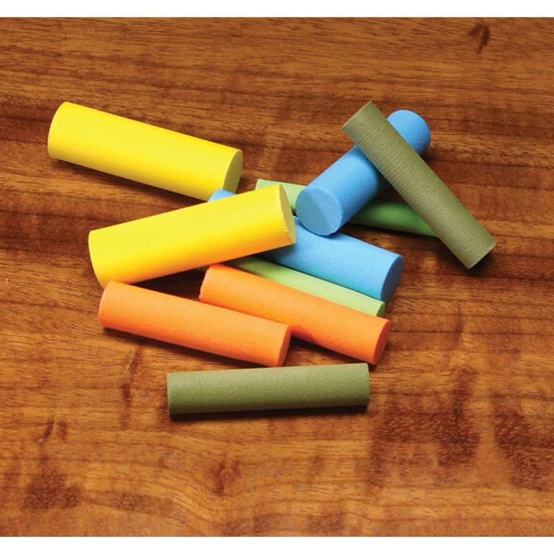 Hareline Foam Cylinder|Extra Small|Small|Medium|Olive|Tan|Orange|White|Yellow|Black|Brown