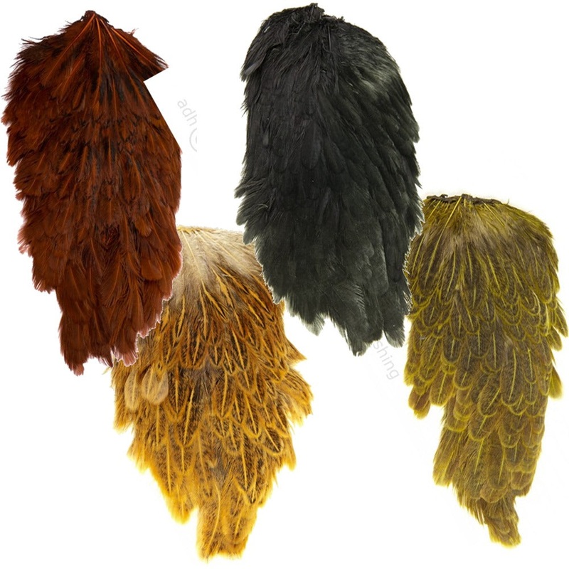 Hareline Indian Hen Back|Olive|Brown|Black|Natural