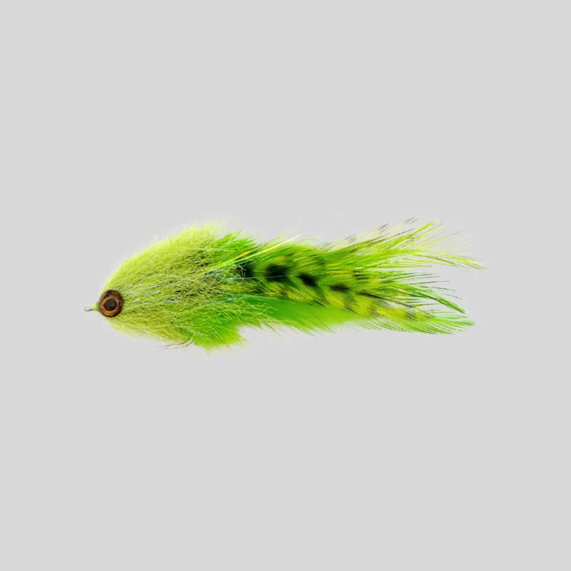 Fish-Skull Mini Brush Flies|Red & Black|Tan|Chartreuse