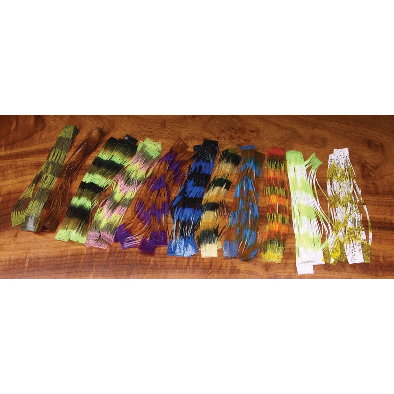 Fly Enhancer Legs||23 Blue/ Black||40 Brown/Pumpkin||54 Chartreuse/Olive/Black||153 Gold/Amber/Black||203 Lt Blue/ Pumpkin||263 Olive/ Lt Olive||271 Orange/Pumpkin/Yellow||289 Pink/Olive/Fl Yellow||377 White/Chartreuse||383 Yellow/White/Black Spotted