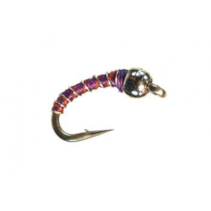 Tungsten Bead Zebra Midge|Purple|Red