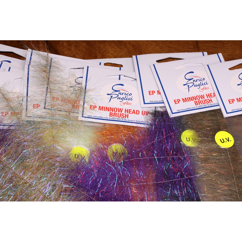 EP Minnow Head Brush 1.5 Wide|UV Minnow Grey|UV Mud Minnow|UV Speckled Brown|UV White|Bloody Red|Misty Black|Shaded Chartreuse|Misty Purple|Speckled Gold|Shrimp Tan|Mottled Mullet|Back Country|Bronze|Rootbeer|Grass Olive|Sea Blue|Pink Calamari|Everglades|