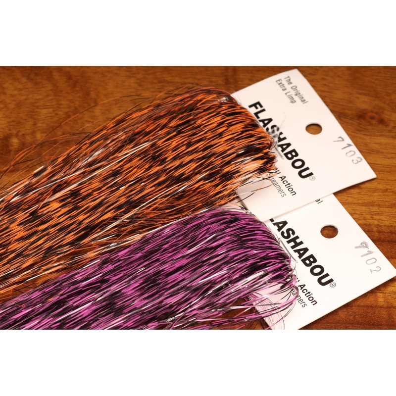 Grizzly Barred Flashabou|Fl. Pink Black Barred|Fl. Orange Black Barred|Fl. Blue Black Barred|Fl. Yellow Black Barred|Clear Black Barred