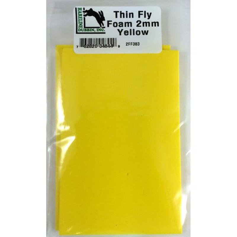 Hareline Thin Fly Foam 2mm|Purple|Chartreuse|Gold|Insect Green|Light Gray|Light Olive|Olive|Root Beer|Orange|Black|Yellow|Brown|Tan|Dark Gray|Flesh|Red|White|Pink|Blue