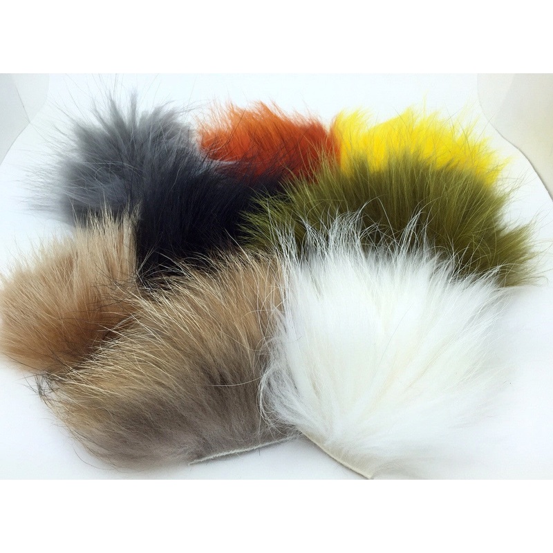 Wapsi Finn Raccoon Fur|Black|Brown Olive|Crawdad Orange|Light Olive|Natural Brown|Olive|Shad Gray|Tan|White|Yellow|Fl. Chartreuse