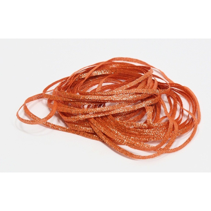 Hareline Mini Flat Fly Braid|Teal Blue |371|Copper Melon |67|Aqua Blue |5|Peachy Pearl |281|Black |11|Fl. Chartreuse |127|Fl. Orange |137|Olive |263|Pearl |284|Pink Pearl |290|Red Cherry |310|Shimmer Gold |341|Shimmer Silver |342|Chartreuse Lime |54