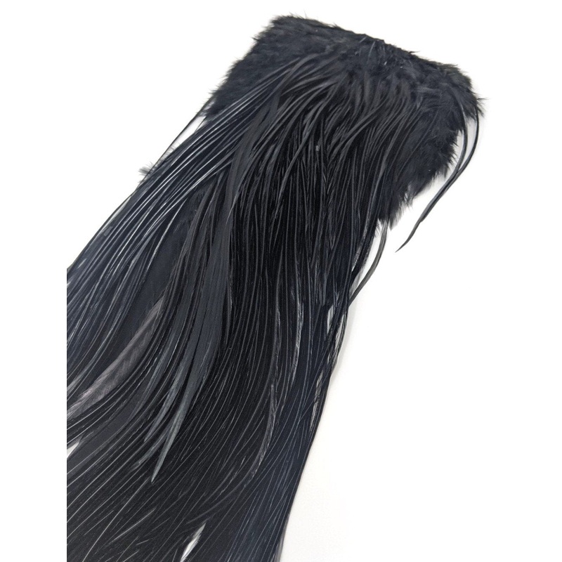 Whiting Euro Hackle Saddle|Black|Grizzly Golden Brown|Grizzly|White dyed Natural Brown