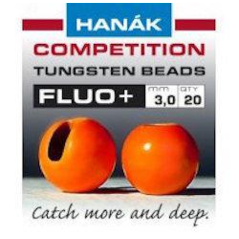 Hanak Fluo+ Slotted Tungsten Beads 20 pack