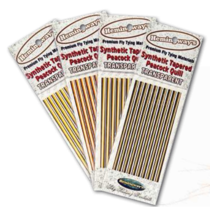 Hemingway Transparent Synthetic Tapered Peacock Quill