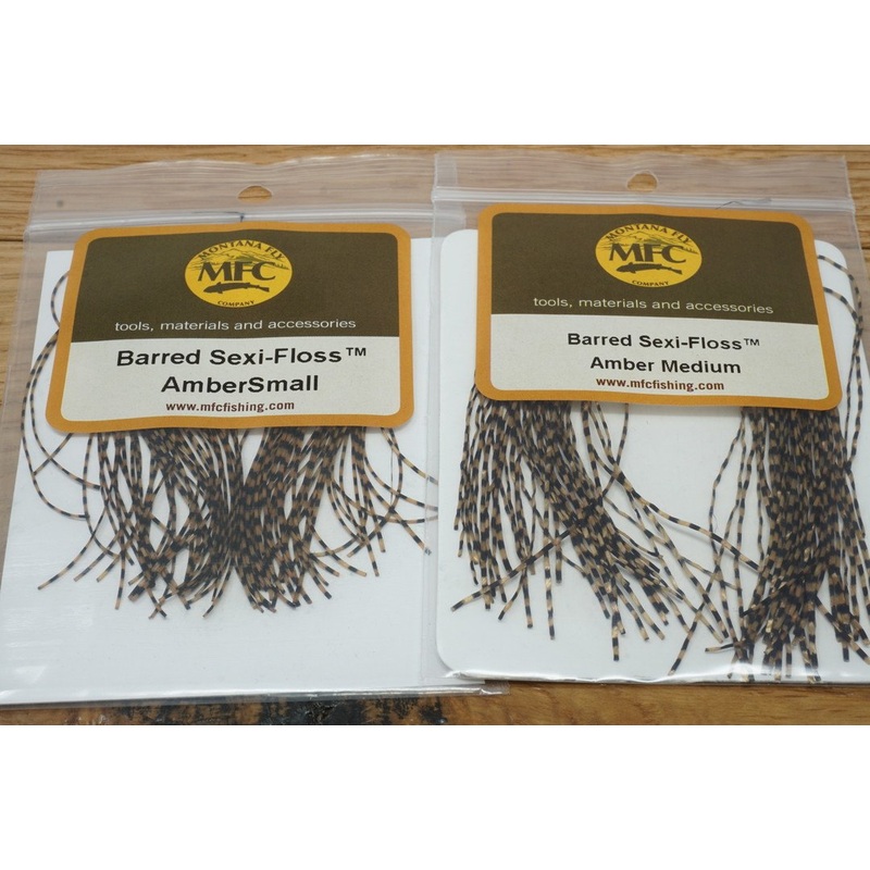 Montana Fly Barred Sexi-Floss|Amber|Copper|Yellow|Golden Yellow|Tan|Olive|Purple|Red|Pink|Brown|Gray|Copper Brown|Orange|Small|Medium