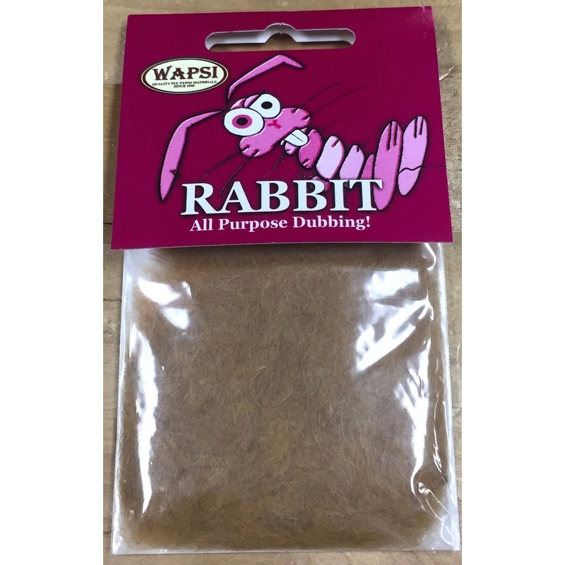Wapsi Rabbit Dubbing|Tan|Green|Pink|Amber|Charcoal Gray|Natural|Olive Green|Peacock|Watery Olive|Fl. Chartreuse|White|Cream|Blue Dun|Gray|Ginger|Wood Duck|Dark Brown|Dark Gray|Sand|Yellow Olive|Wine|Burnt Orange|Golden Yellow|Dark Olive|Squirrel Belly|Bla