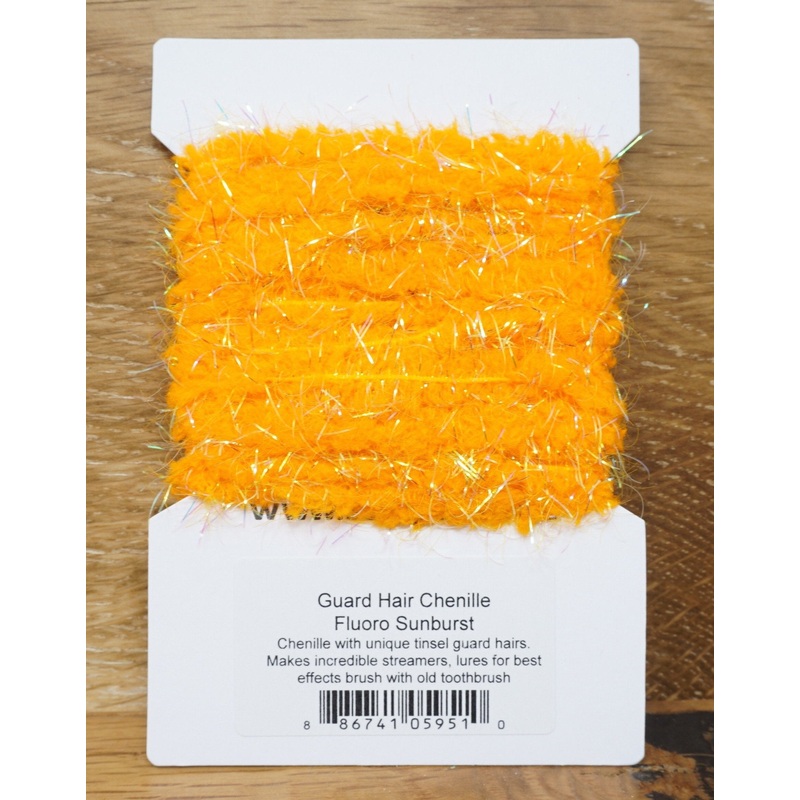 Semperfli Guard Hair Chenille|Black SF0050|Brown SF2200|Copper Brown SF2050|Fluoro Dark Pink|Fluoro Orange|Fluoro Sunburst|Fluoro Yellow|Grey SF0400|Litchen|Olive SF6150|Peacock Green SF7000|Red|Shell Pink|White