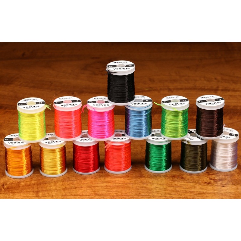 Veevus Floss||11 Black||127 Fl Chartreuse||129 Fl Fire Orange||130 Fl Fire Red||133 Fl Hot Pink||142 Fl Yellow||169 Green Highlander||199 Kingfisher Blue||263 Olive||271 Orange||310 Red||377 White||383 Yellow||40 Brown