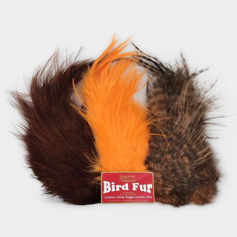 Whiting Mini Bird Fur|Grizzly|White|Black|Grizzly Olive|Olive|Tan