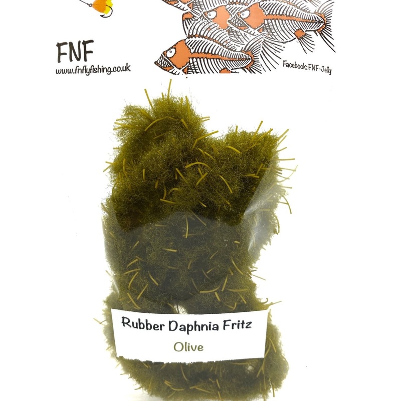 FNF Rubber Daphnia Fritz|Apricot|Fl Egg White|Golden Olive|Hulk|Leech Black|Olive|Fl. Orange|Sand Worm|Bonefish|Fl. Pink|Fl. Blue|Sculplin Brown|Dark Sculpin