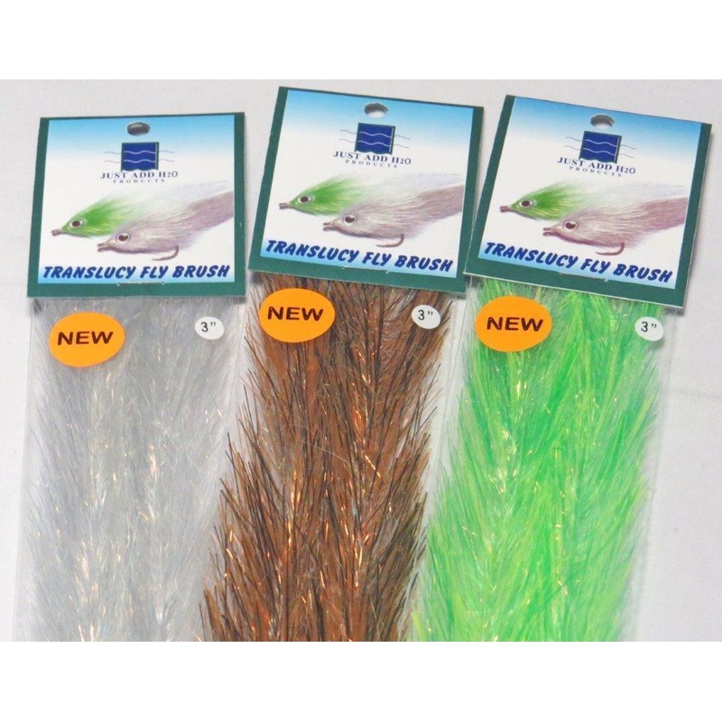 Translucy Fly Brush|White|Midnight Black|Steelhead Grey|Shaded Chartreuse|Yellow|Electric Yellow|Brown|Purple|Sunburst|Hot Orange|Pink|1″|2″|3″|5″