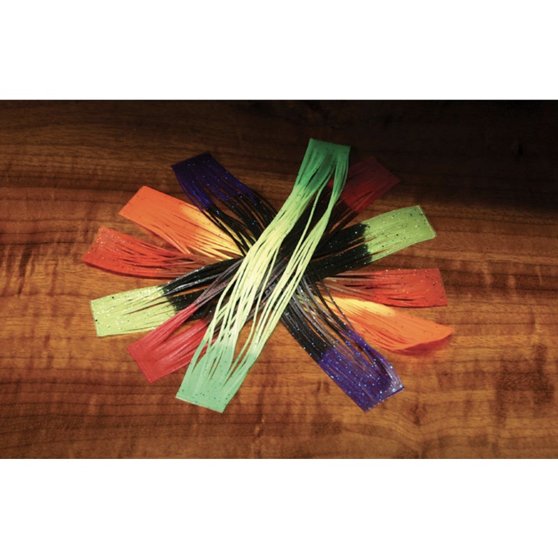 Hareline Crazy Legs|Root Beer/Orange Tipped|Clear Salt-n-Pepper Flake|Yellow Chartreuse Orange Tips|Blue Hot Pinked Tipped|Blue Silver Flaked|Clear Pearl Flake|Aquamarine / Fl Yellow Tipped|Amber Black Flake|Motor Oil Gold Flake|Crazy Legs Olive/Black Fla