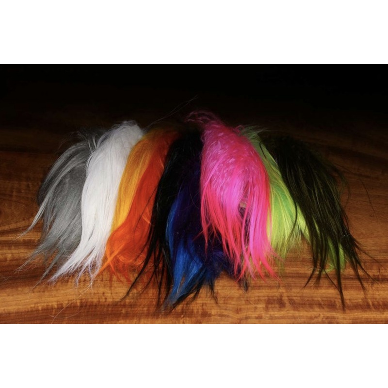 Hareline Polar Goat Hair|Black|Gray|Fl Hot Orange|Fl Hot Pink|Olive|Purple|Fl Steelie Blue|Fl White|Yellow Gold|Fl Chartreuse|Olive Brown