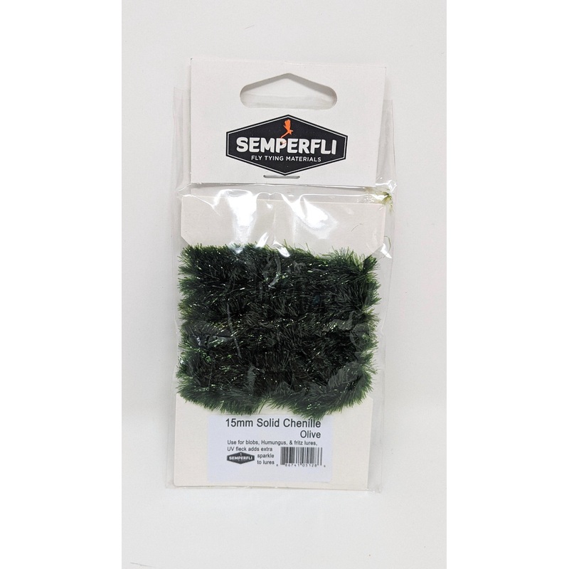 Semperfli 15mm Solid Chenille|Golden Olive|Olive|Brown Olive|Black