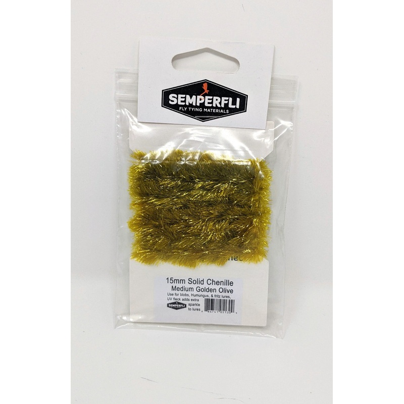 Semperfli 15mm Solid Chenille|Golden Olive|Olive|Brown Olive|Black