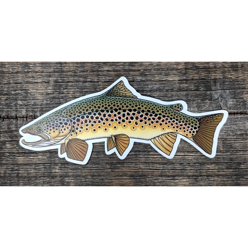 Casey Underwood 5 Sticker|Brown Trout|Carp|Tiger Muskie|Pike|Permit|Smallmouth|Brook Trout|Largemouth|Bluegill|Rainbow|Steelhead|Cuttbow|Tiger Trout|Golden Trout|Ringneck Pheasant|Walleye|Lake Trout|USA Brown Trout|Autumn Brown Trout|Tarpon|Redfish|Spring