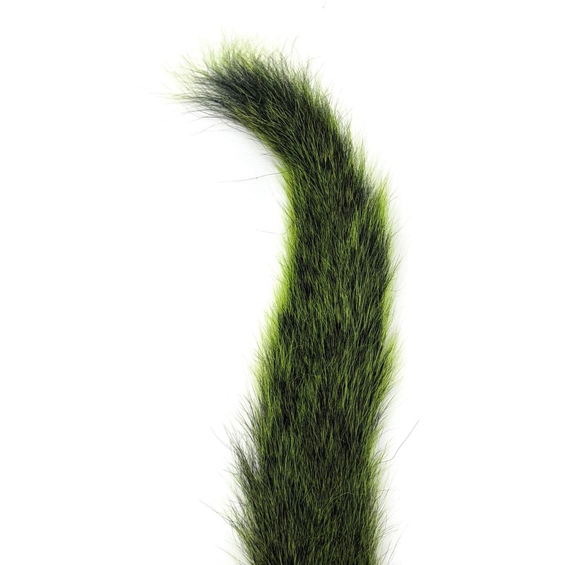 Hareline Gray Squirrel Tail|Dyed Green|Natural|Dyed Orange|Dyed Purple|Dyed Black