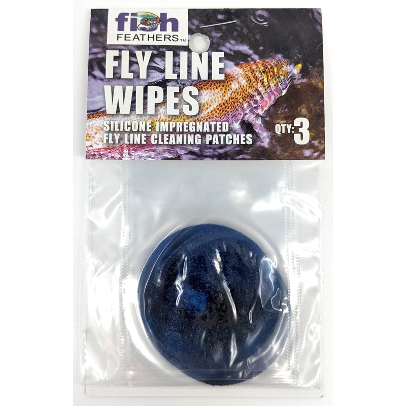 Fish Feathers Fly Line Wipes|Blue|Tan