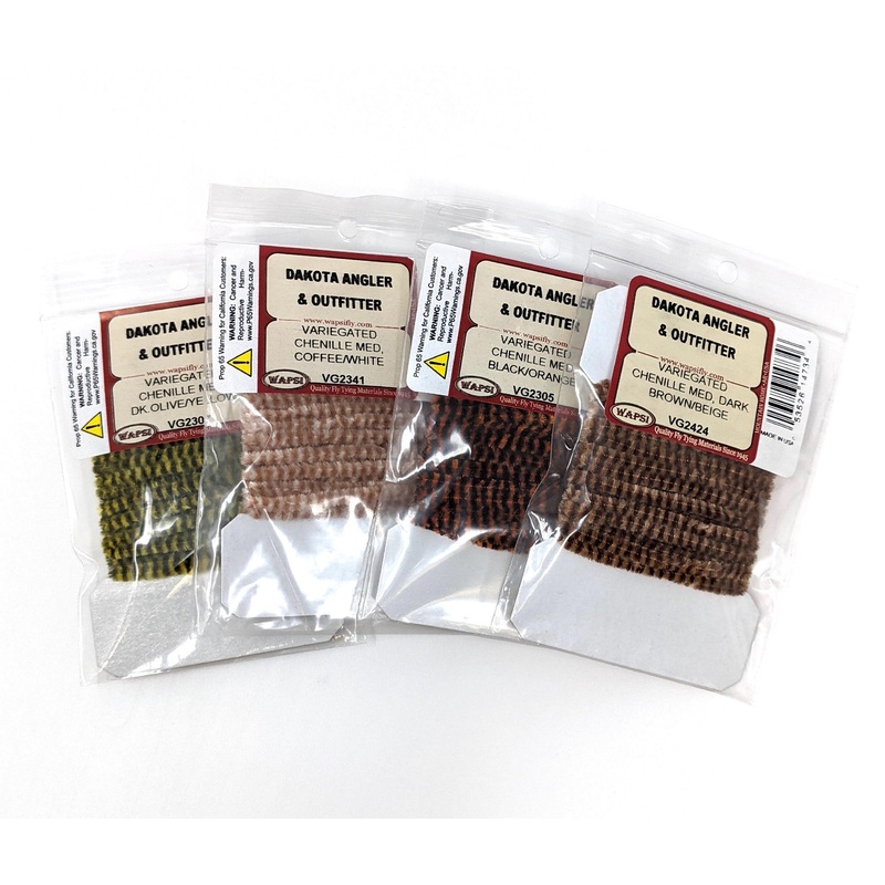 Danville Variegated Chenille|Light Olive/Rust|Black/Yellow|Black/Olive|Black/Coffee|Black/Orange|Brown/Yellow|Dark Olive/Yellow|Coffee/White|Light Olive/Dark Brown|Ginger/White|Dark Brown/Beige|Fl. White/Fl. Shell Pink