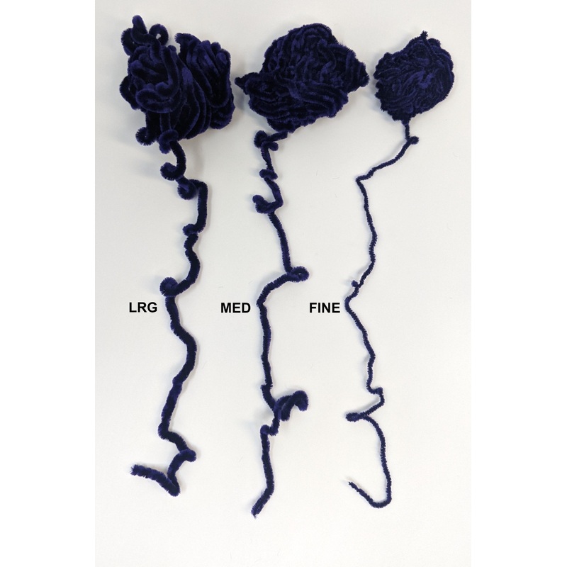 Hareline Dubbin Chenille|Tan|Light Olive|Orange|Black|Purple|Red|Brown|Coffee|Dark Olive|Fl Green|Yellow|Fl White|Fl Shrimp Pink|Light Gray|Fuchsia Purple|Golden Yellow|Olive Green|Brown Olive|Claret|Creamy Polar Bear|Fine|Medium|Large