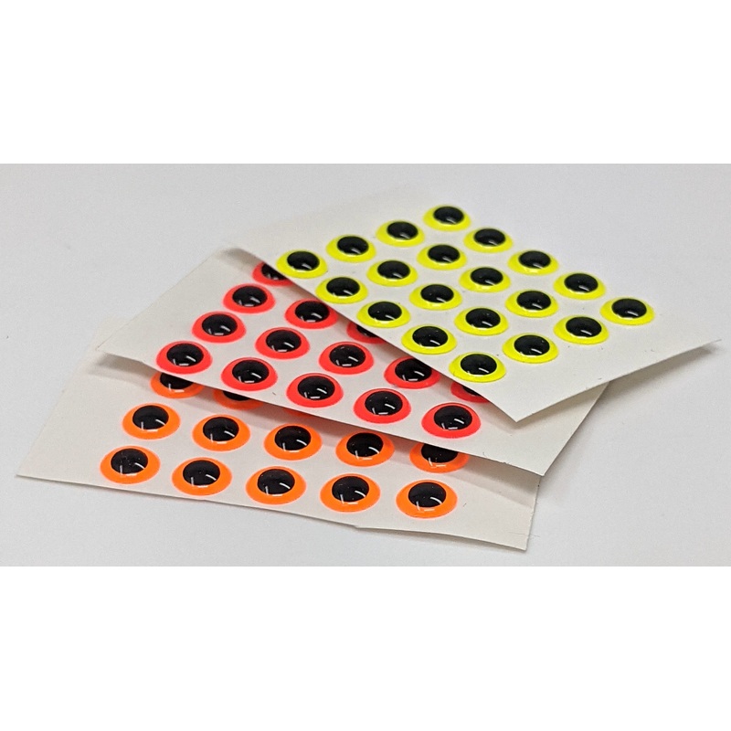 3D Fluorescent Eye|Fl. Red|Fl. Orange|Fl. Chartreuse|5/16 (8mm)|7/16 (11 mm)|1/4 (6.3mm)
