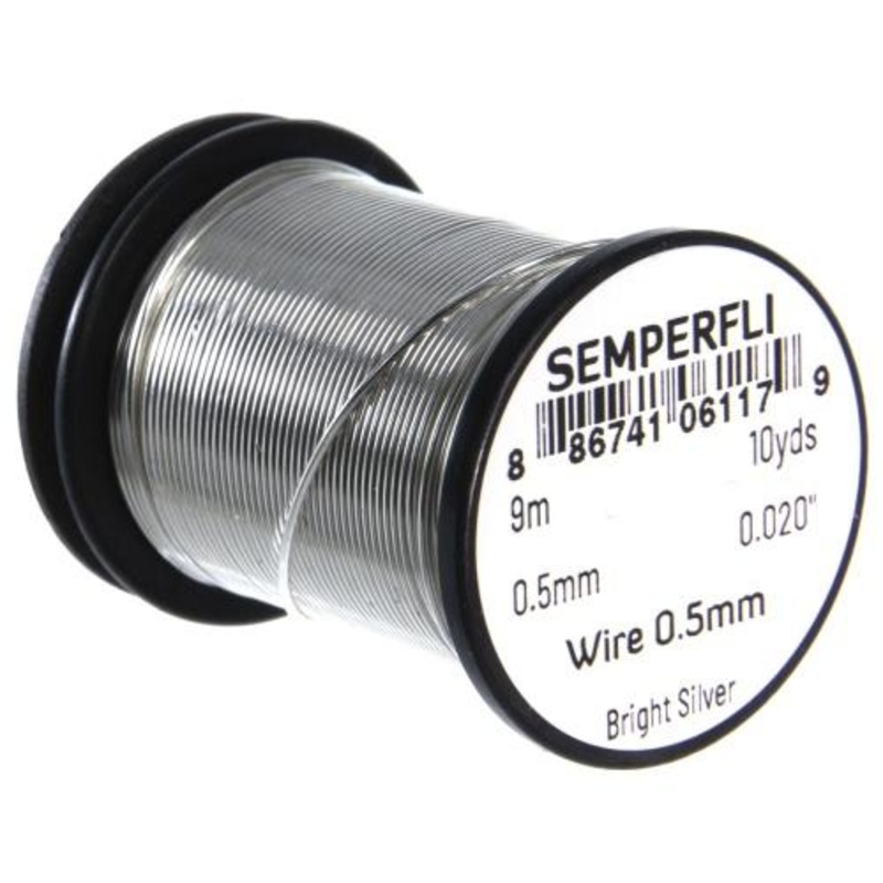 Semperfli Tying Wire 0.5mm|Baby Pink|Bright Silver|Brown|Chartreuse|Copper|Light Gold|March Brown|Red
