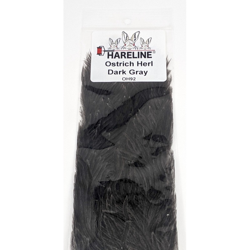 Hareline Ostrich Herl|Dark Gray |92|Light Gray |210|White |377