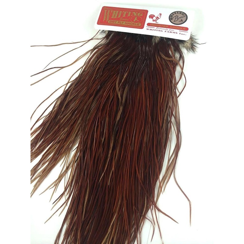 Whiting Bronze Rooster Saddle|Grizzly|White|Brown|Medium Dun|Grizzly Variant|Barred Medium Ginger